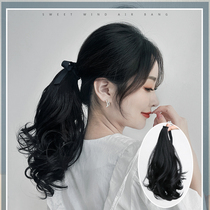 Wig low ponytail female curling film simulation hair natural no trace pear flower long curly hair big wave temperament wig hair film