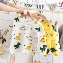 Boys sweaters spring and autumn new western style childrens dinosaur 1 year old clothes 3 childrens autumn mens baby bottoming shirt