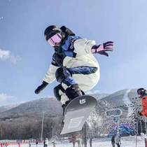 21 Single board double board ski suit mens and womens suits ski pants DMT waterproof wind loose plus velvet warm Korean couple