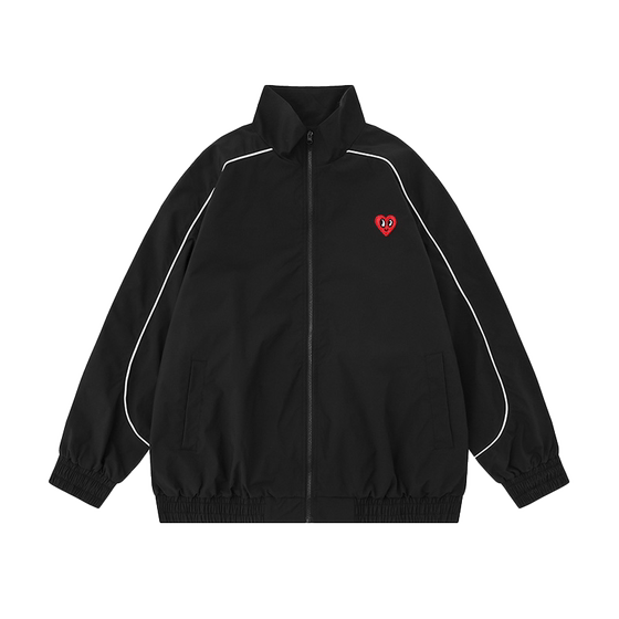 Charles Peach Heart Striped Stand Collar Jacket Men's Spring and Autumn New Solid Color Casual Sports Loose Couple Jacket
Charles Peach Heart Striped Stand Collar Jacket Men's Spring and Autumn New Solid Color Casual Sports Loose Couple Jacket