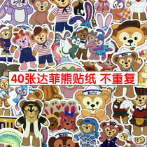 40 Zhang Daffy Bear Stickers Net Red Rabbit Cute Shirley Perimeter Electric Car Helmet Applie waterproof suitcase sticker