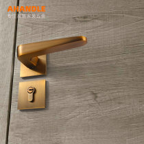 American split lock yellow ancient magnetic suction mute lock indoor bedroom door door lock home type solid wood door handle