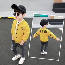 Boys autumn clothes jacket foreign air 2021 new spring and autumn style handsome jacket little boy children baseball clothes Korean version tide