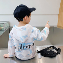 Boy sunscreen 2021 new foreign air summer children jacket air conditioning light thin male baby skin coat summer style