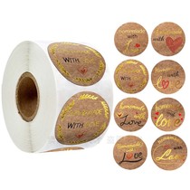 500 sheets of roll kraft bronzed gold with love homemade baking cake Cookies Candy handmade Accessories Seal