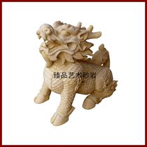 Sandstone sprinkler unicorn fountain odoor water sculpture glass steel copper maker direct sales