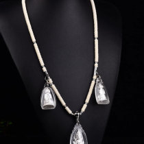 Imitation white coconut shell Thai Buddhist chain Buddha medal hanging chain pendant chain stainless steel chain single hanging three-hanging five hanging