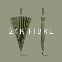 Heavy Rain Special Umbrella Thickened Windproof Custom 24 Bone Double Commercial Red Straight Shank Pure color Mori Retro Super Large Number