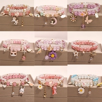 Primary School Student Bracelet Bestie Student Party Girl Girl Double Princess Pink Girl Pair Flex Sweet Hand Accessories