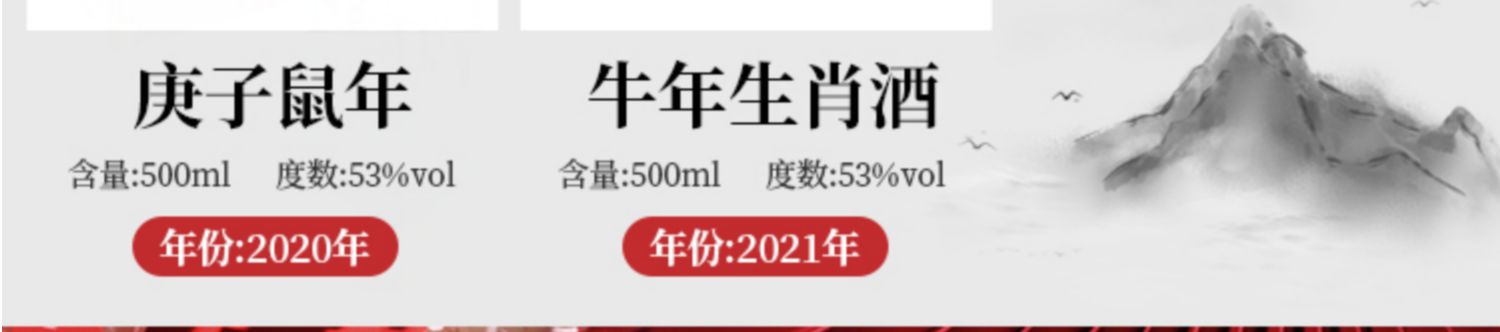 【纯元】贵州茅台牛年生肖酒6瓶*箱