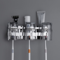 304 stainless steel toothbrush cup toothpaste shelf Wall-mounted toilet electric toothbrush hanger set free hole