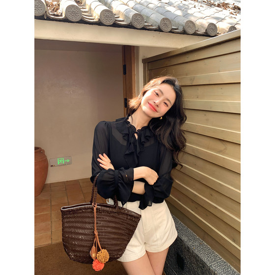 pusumede gentle and full of two-piece chiffon long-sleeved shirt for women ruffle design niche top
pusumede gentle and full of two-piece chiffon long-sleeved shirt for women ruffle design niche top