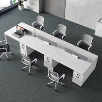 Staff desk 6 people financial table Nordic staff white office furniture combination 4 people office furniture