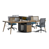 Staff desk simple modern office furniture computer screen partition simple four-person desk and chair combination