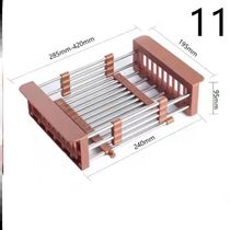 Yiwu City Meixin Shang Lines Beauty Beauty Boutique stainless steel telescopic sink Drain Water Rack Melon Fruit Washing Vegetable Basket 10