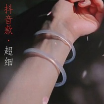 Bracelet Bites Bracelet Imitation Natural Agate Ice Seed Jade Medullary Jade Bracelet PURPLE ROUND BAR JADE YOUNG GIRL FINE GLAZED 58mm