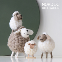 Creative Home Cute Sheep Felt Pendulum Pieces Girls Bedroom Childrens Room Decorations Office Desktop Small Furnishing