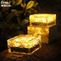 Solar buried light yard lamp Ice Flower floor Brick Lamp decorative lamp lawn step balcony Decoration lamp