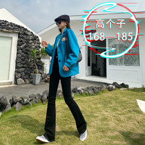 170 lengthened version Jeans Woman Tall 175 High Bomb Towering Pants Slim Fit High Waist Display Slim Trumpet Pants Spring Summer