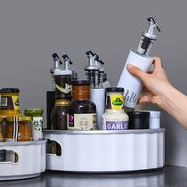 Kitchen rotating storage rack spice rack multifunctional desktop countertop storage tray condiment bottle can Cabinet storage tray
