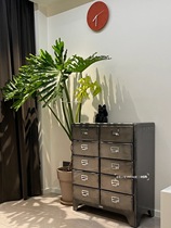 House Xiaosheng Dulton two columns ten drawers clothing storage cabinet bedroom drawer iron industrial style 100-164