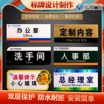 Acrylic ID card office room door card UV plastic listed silk printing number small billboard signage custom made