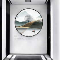 Modern art glass decorative screen partition porch living room background Wall study landscape Zen Chinese style mural