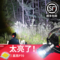 Smile shark headlight Strong light Super bright induction battery Xenon head-mounted rechargeable outdoor flashlight night fishing mine light