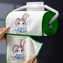 Powder I bamboo fiber is not easy to stick oil oil oil towel dishcloth kitchen cleaning water absorption non-hair double layer