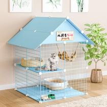  Cat cage Household indoor two-story small villa large free space kitten cat house Cat house cat nest cat litter basin