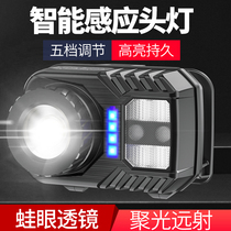 Night fishing headlights strong light long endurance head-mounted outdoor fishing special charging super bright long-range super-strong induction light
