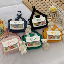 ins super fire canvas bag Korean version of Harajuku cute girl messenger bag fashion soft sister canvas shoulder oblique cross bag