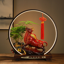 Bullgas fortune ornaments porch living room home desktop lamp ring decoration logo custom ox year opening gift