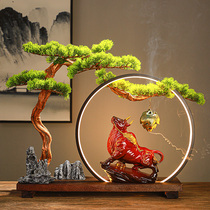 Red Zodiac Niu Ma Living Room Office Study Simulation Welcome Pine Interior Shop Decoration Ornaments Opening Gift