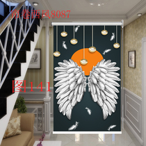 Curtain roller net red shaking sound live wings pattern Living room office bedroom bathroom shading partition background