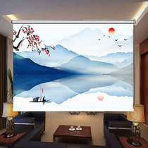 Roller blinds custom artistic landscape painting Living room entrance Study Office shading lifting heat insulation partition Background window decoration