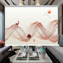 Curtain roller curtain Abstract ink landscape background Living room bedroom study office Insulation shading partition window decoration