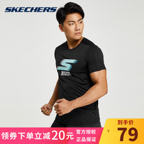 Skechers Skechers mens short-sleeved 2021 summer new item mens breathable running half-sleeve sports T-shirt men