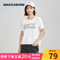 Skechers Skechers womens short-sleeved T-shirt 2021 summer new breathable half-sleeve womens sports top women