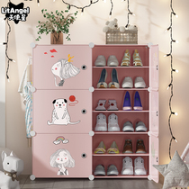 Simple shoe cabinet economical household dustproof storage shoe shelf multi-layer assembly with plastic large capacity at the door