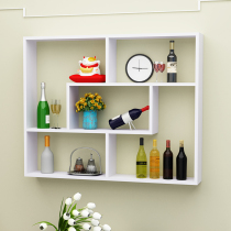 Wine rack living room wall bookshelf restaurant wine cabinet wall hanging shelf decoration creative shelf multi-layer partition