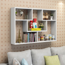 Solid wood bookshelf wall shelf wall hanging hanging cabinet wall decoration cabinet bedroom storage simple modern wine rack