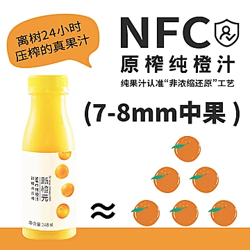 【鲜榨】NFC纯橙汁不加水不加糖6瓶装[10元优惠券]-寻折猪
