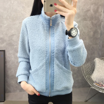 Fleet Sweater Womens Autumn Winter Teddy Velvet Stand Collar Jacket Thickened Warm Plus Size Casual Sports Jacket