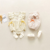 Net red baby climbing clothes summer thin cute baby bag fart clothes 3 summer super cute foreign style baby girl toddler Haywear 6