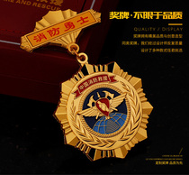 China fire rescue souvenir Outstanding firefighter medal Commemorative medal Medal unit custom brooch badge