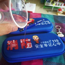 Fire Writing Case Large Capacity Pen Bag for male and female students Multiwork pencil case Flame Blue Jane approximately EVA Hard Lead Pen Box