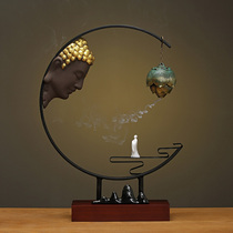 Creative Chinese style back incense office bergamot porch living room Lotus hanging Zen home practical desktop ornaments