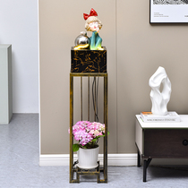 Living room decoration bubble girl light luxury high-end TV cabinet sofa next to iron fortune landing water fountain ornaments