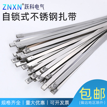 304 Stainless steel cable ties 4 6mm Marine self-locking metal cable ties Bundle electric box hoop Cable ties Bridge cable ties